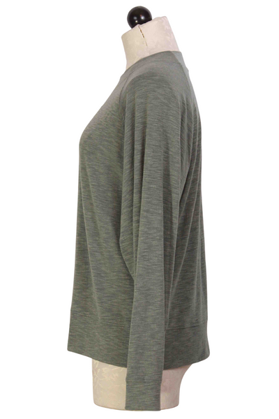 side view of Green Bay colored Deep Hem and Neckline Top by Nally and Millie