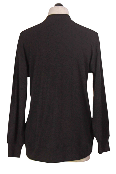 back view of Black Slubbed V Neck Top by Nally and Millie