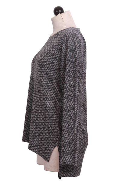 side view of Basketweave Print Tunic by Nally and Millie 