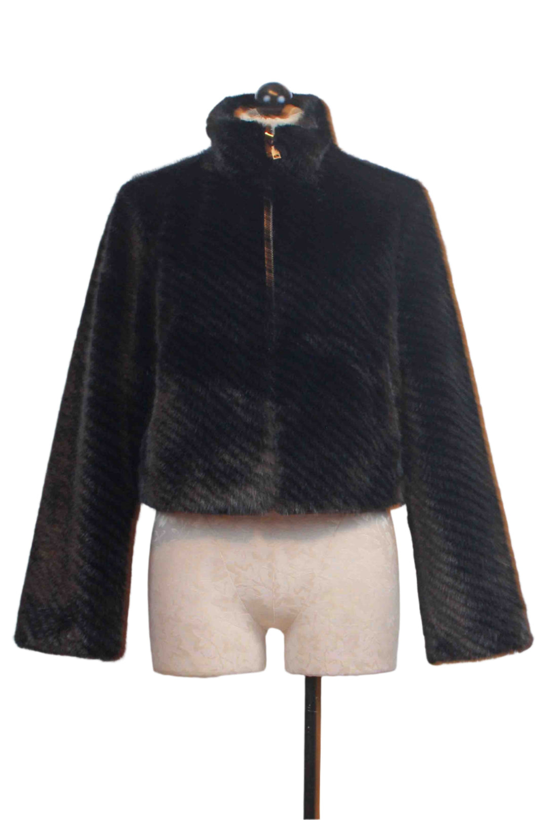 Black Roxi Faux Fur Bomber by Generation Love