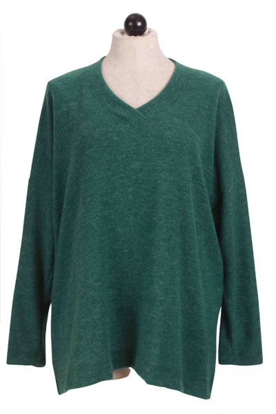 Evergreen Brushed V Neck Top by Nally and Millie