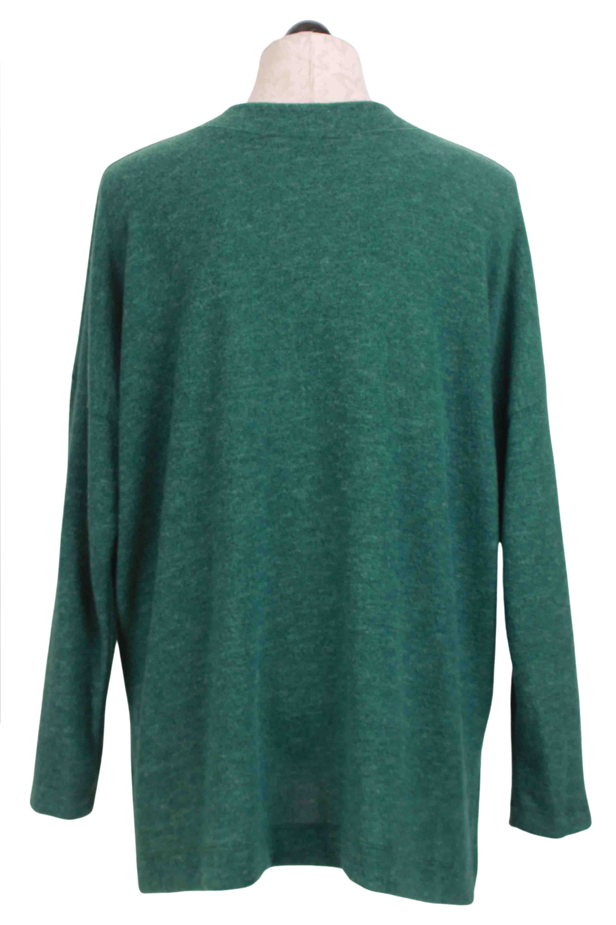 back view of Evergreen Brushed V Neck Top by Nally and Millie