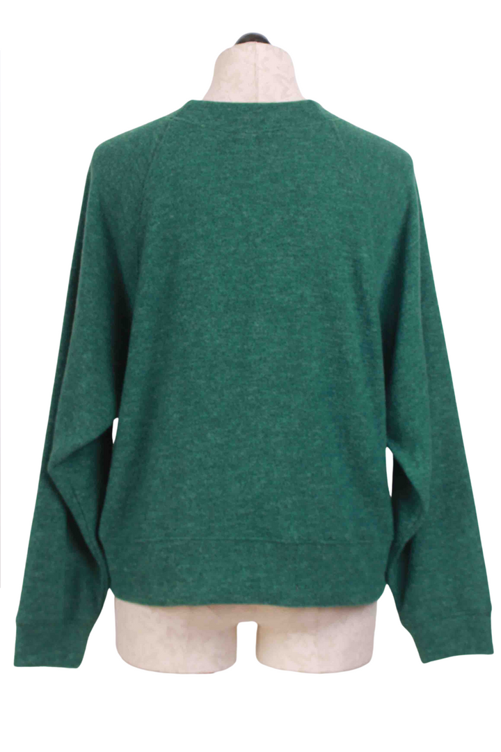 back view of Evergreen Brushed Long Sleeve Crew Neck Top by Nally and Millie