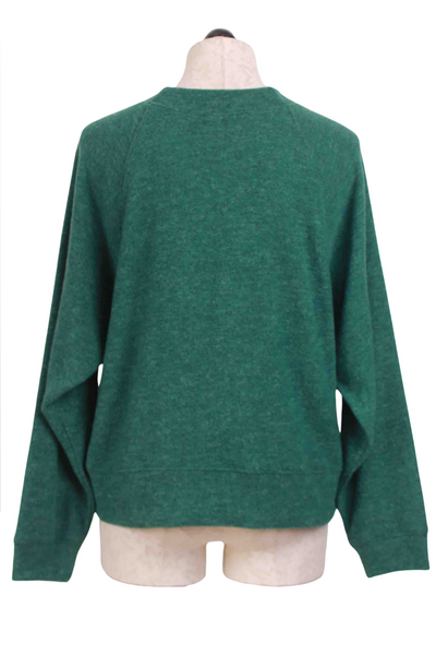 back view of Evergreen Brushed Long Sleeve Crew Neck Top by Nally and Millie