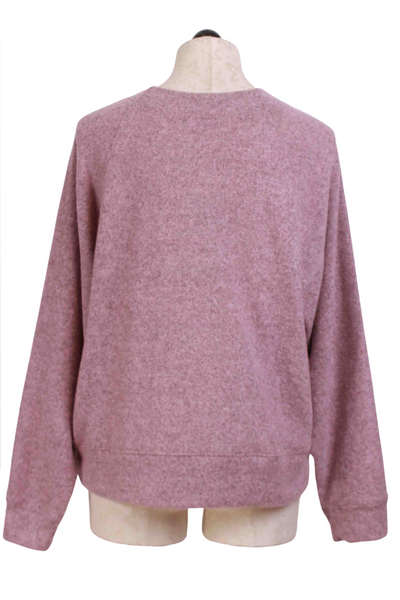 back view of Rose Blossom Brushed Long Sleeve Crew Neck Top by Nally and Millie