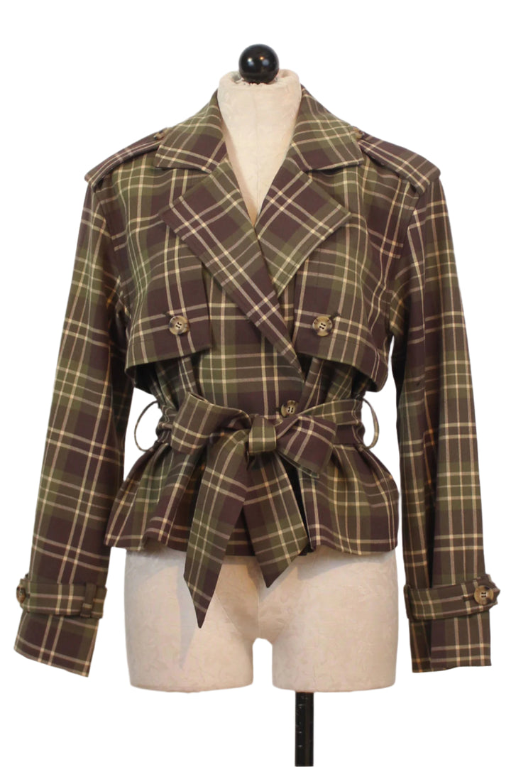 The Cropped Charles Trench by Favorite Daughter in Countryside Plaid 