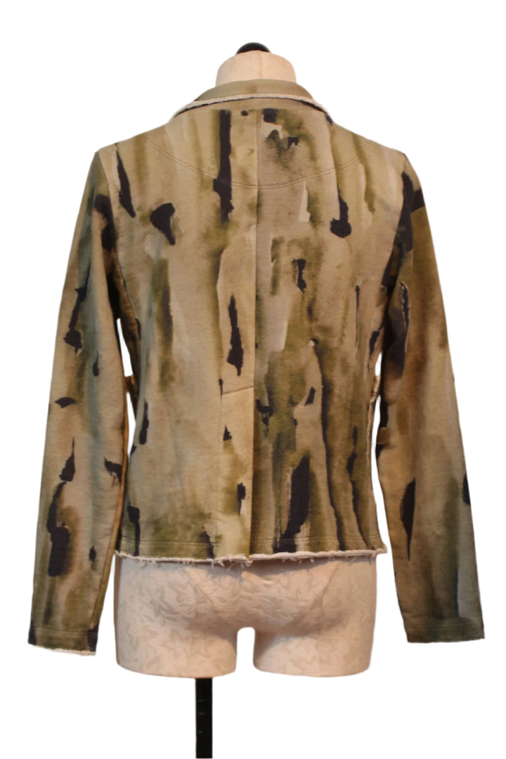 back view of Patterned Short Cotton Button Front Blazer Jacket by Grizas