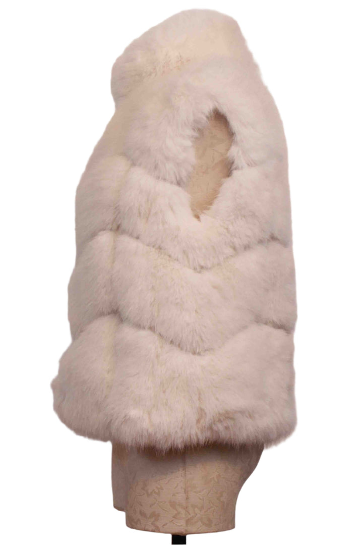 Side view of White Rosario Faux Fur Vest by Generation Love