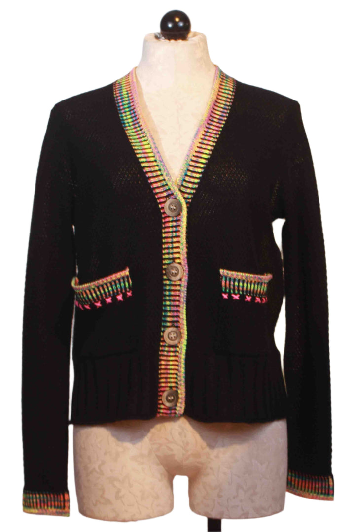  Double Track Cardi in black and limelight by Lisa Todd 