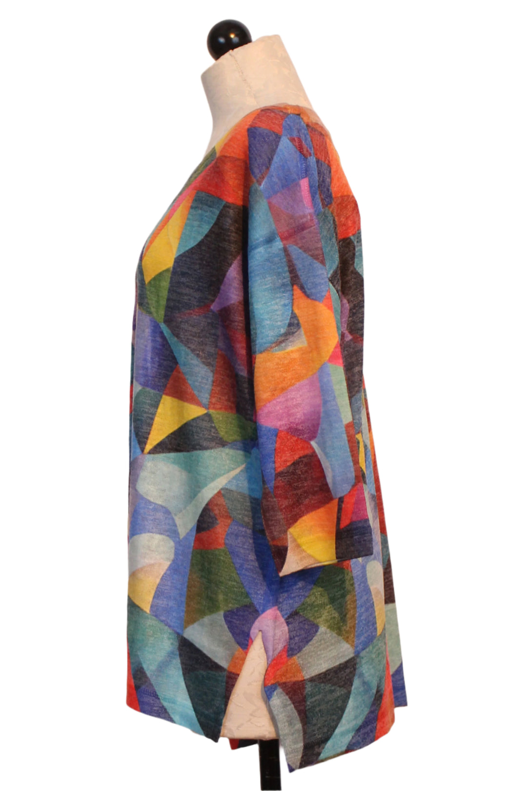 side view of Multicolored Kaleidoscope Print Top by Nally and Millie