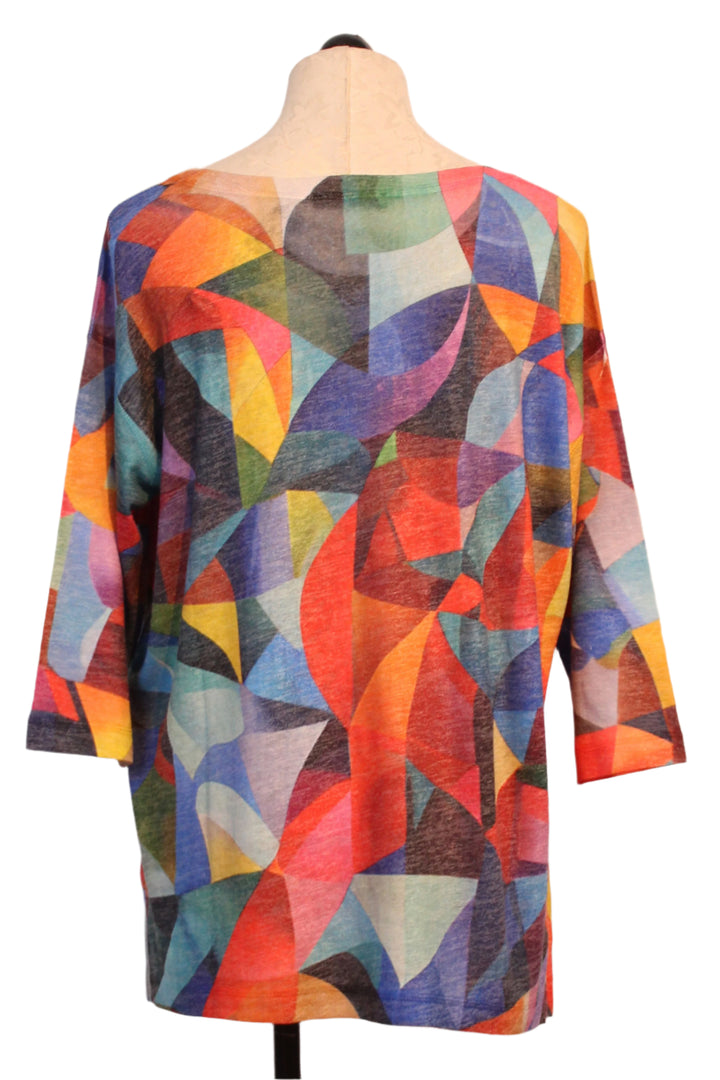 back view of Multicolored Kaleidoscope Print Top by Nally and Millie