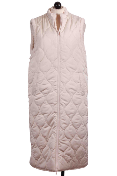Sand Reversible Sleeveless Quilted Jacket by Apricot 
