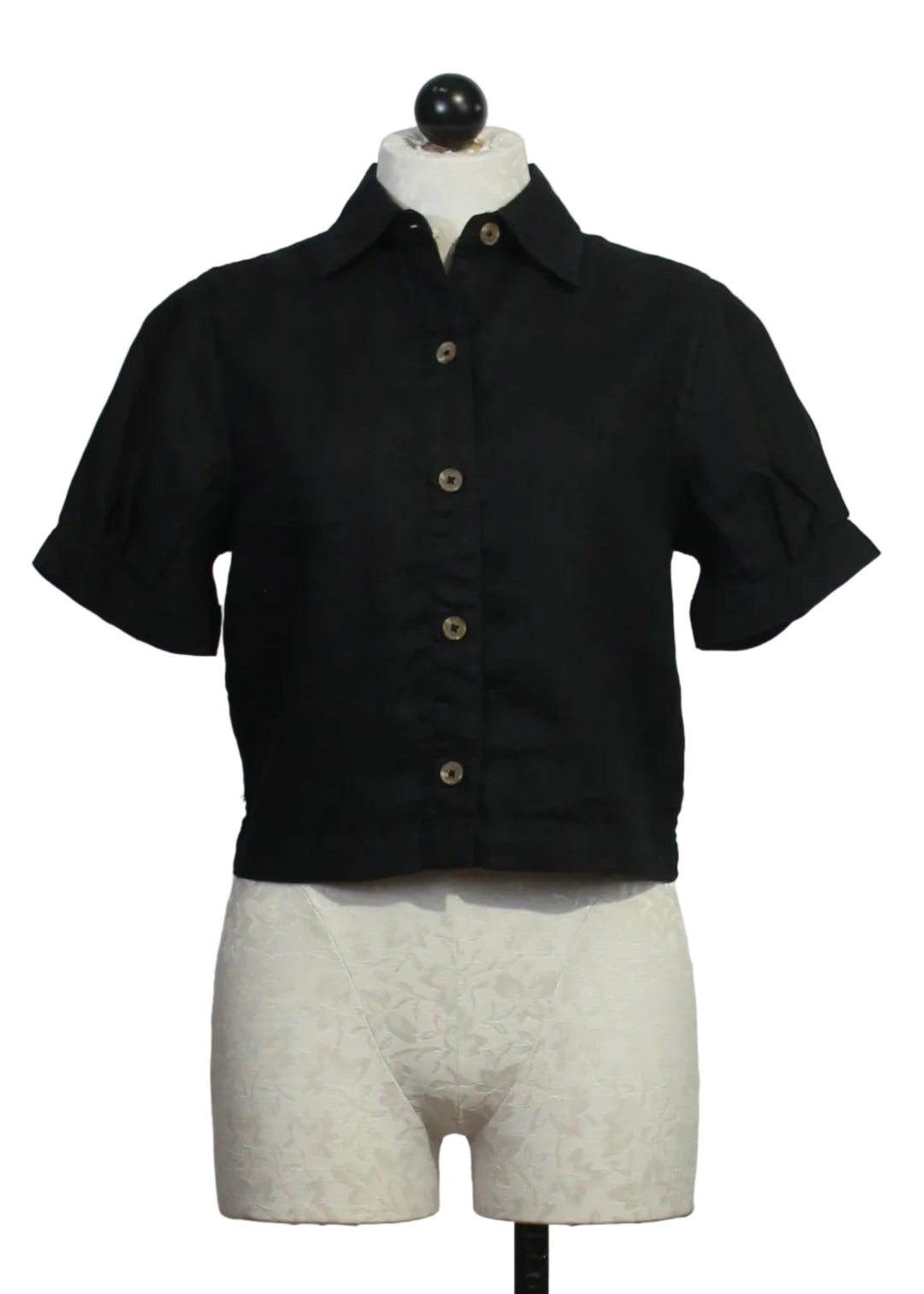 Black Puffed Sleeve Montauk Shirt by DL1961 
