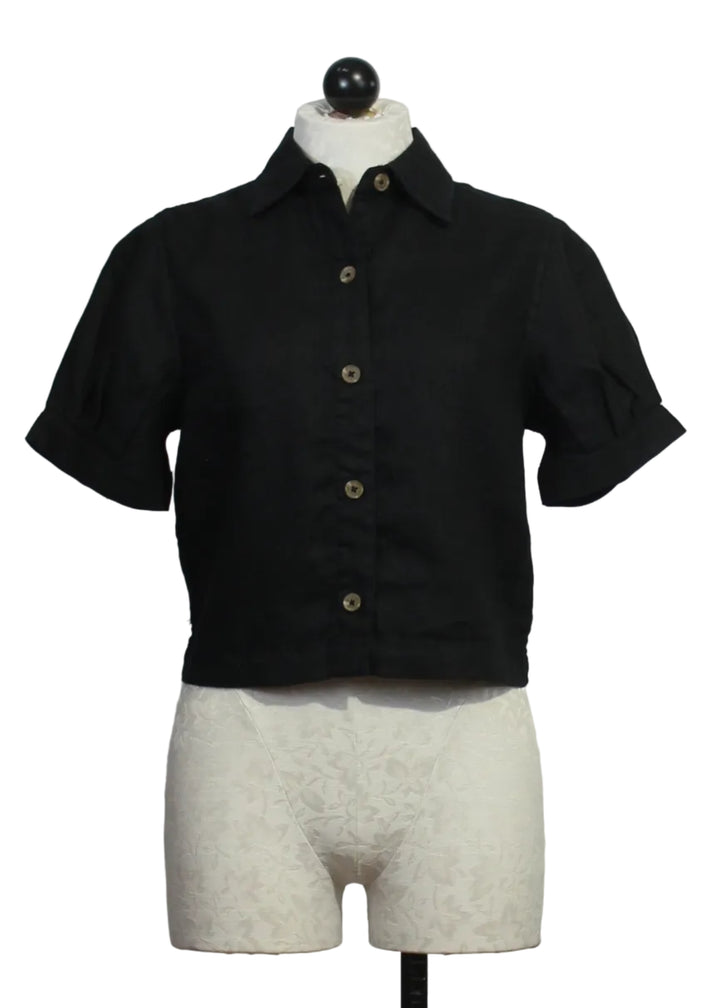 Black Puffed Sleeve Montauk Shirt by DL1961 