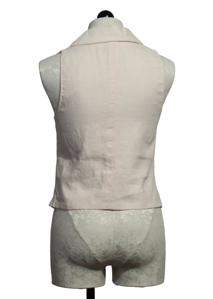 back view of the Ballet colored Sleeveless Linen Neev Top by DL1961 
