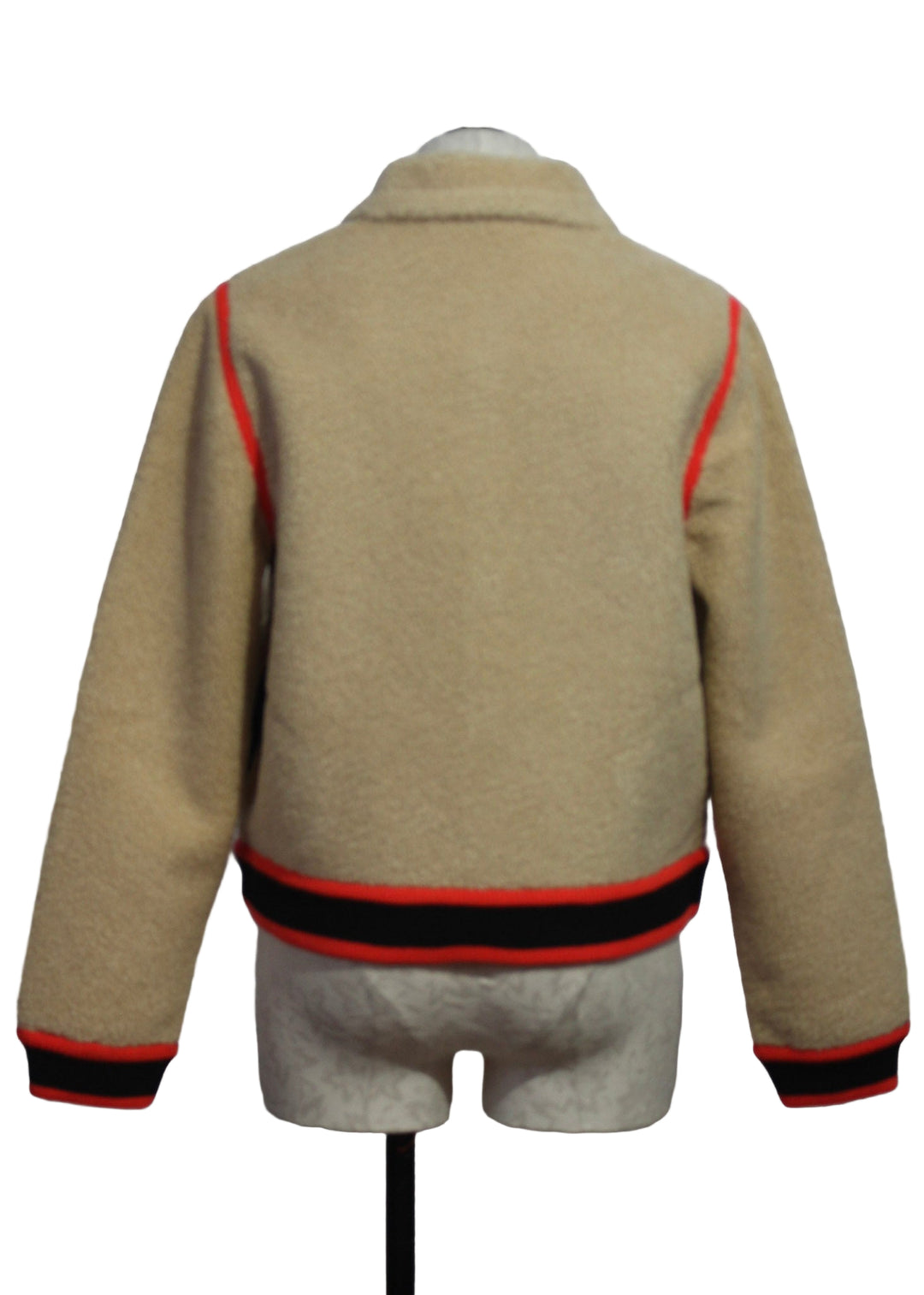 back view of reversed beige side of Reversible Perote Jacket by Aldo Martins