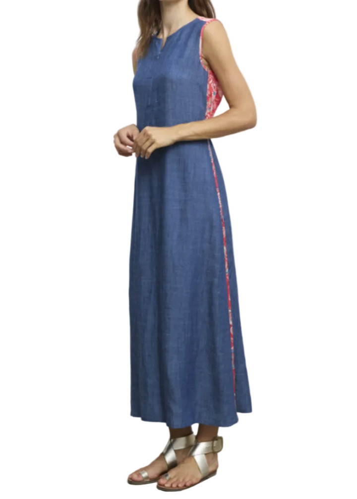 Sleeveless Long Denim Effect Dress by Aldo Martins