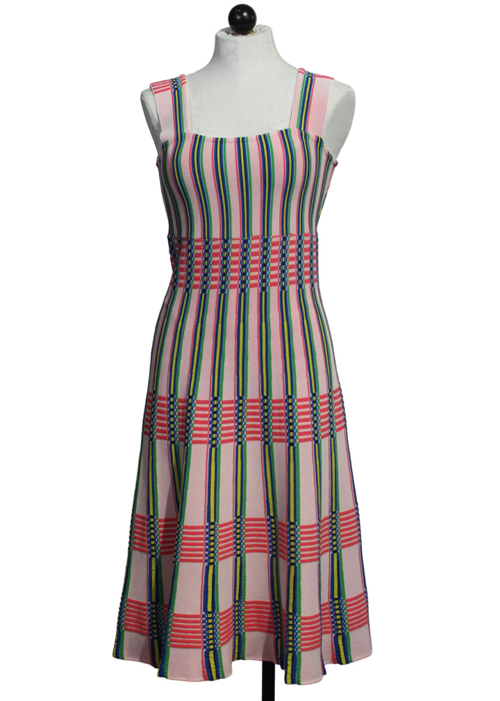 Multicolored Pleated Knit Dress by Aldo Martins 