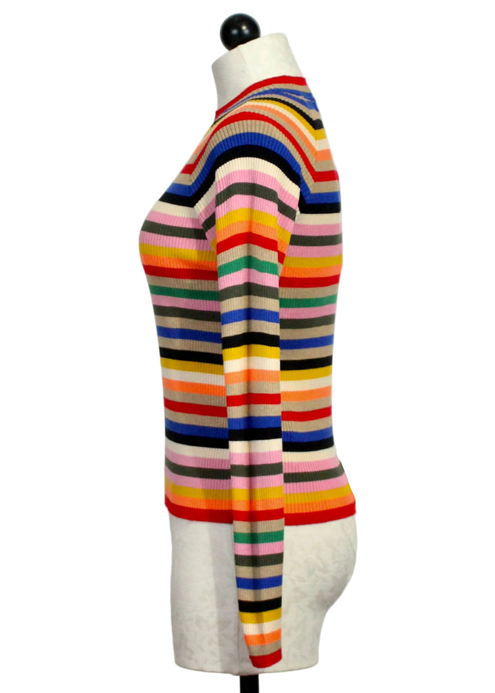 Side view of Rainbow Striped Sweater by Aldo Martins