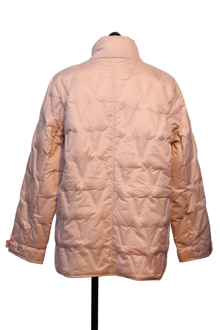 back view of Pink Haze Lightweight Snap Front Down Jacket by Nikki Jones