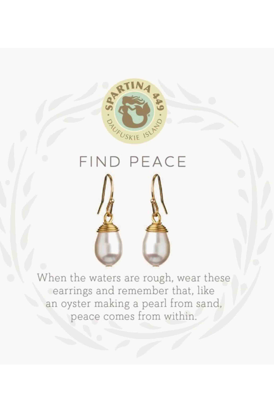 Sea La Vie Find Peace Drop Earrings by Spartina 449 with a Pearl Charm