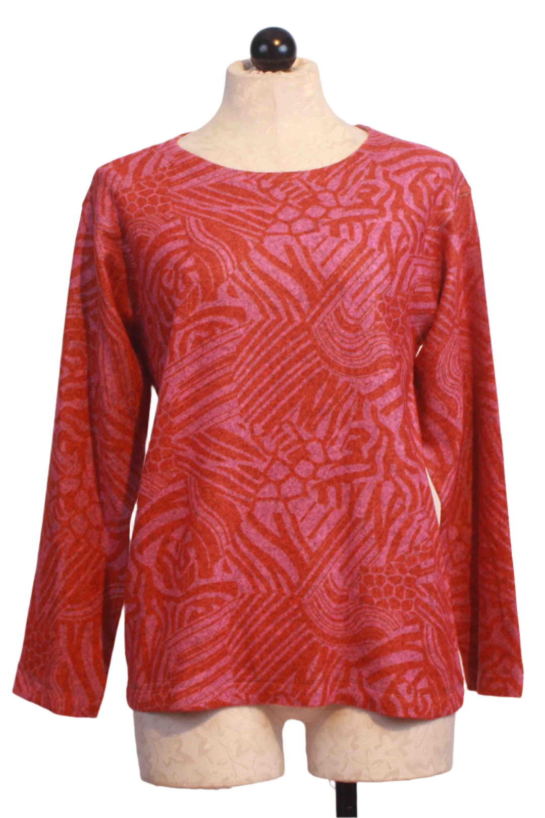 Brushed Pink Orange Animal Print Top by Nally and Millie