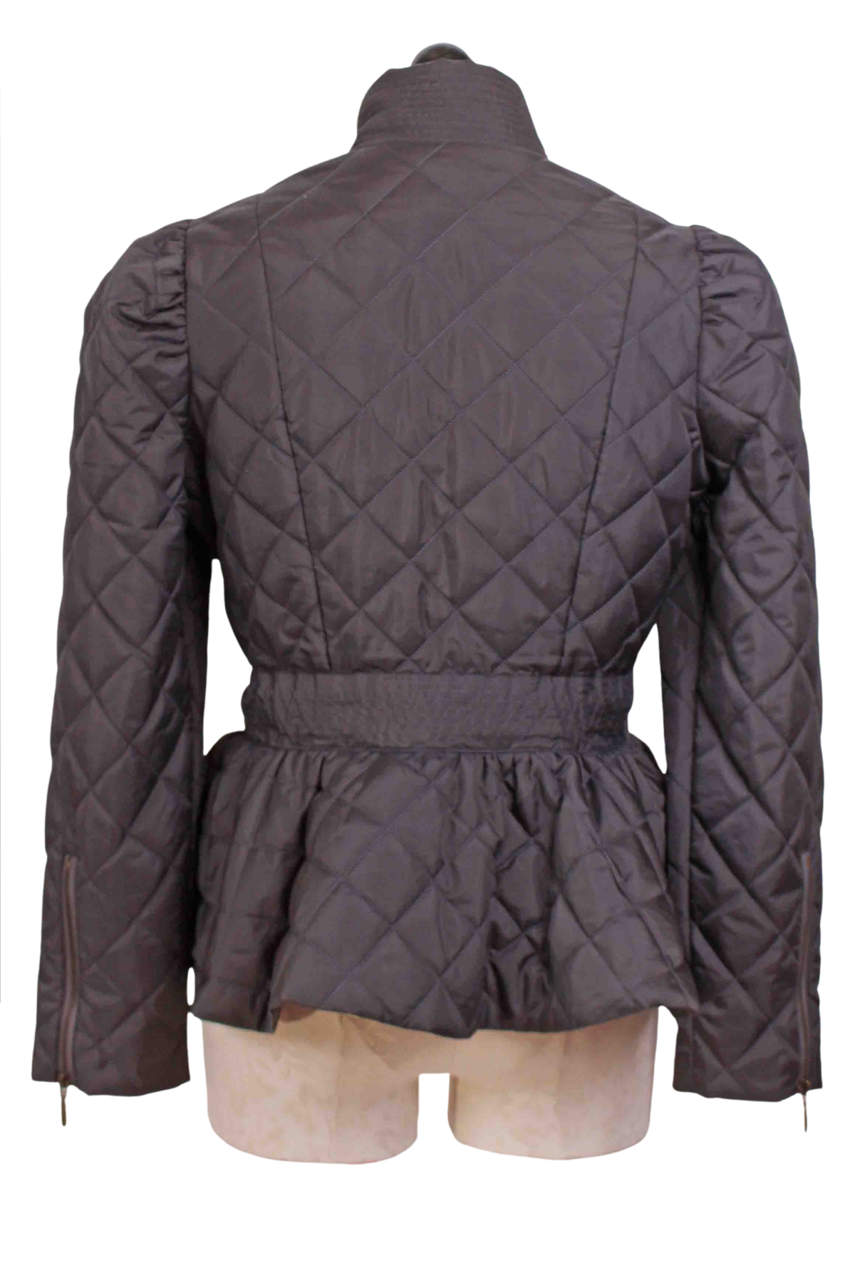 back view of Charcoal Quilted Raven Jacket by Marie Oliver