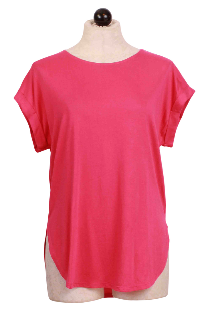 Fuchsia Curved Hem Tee by Apricot 