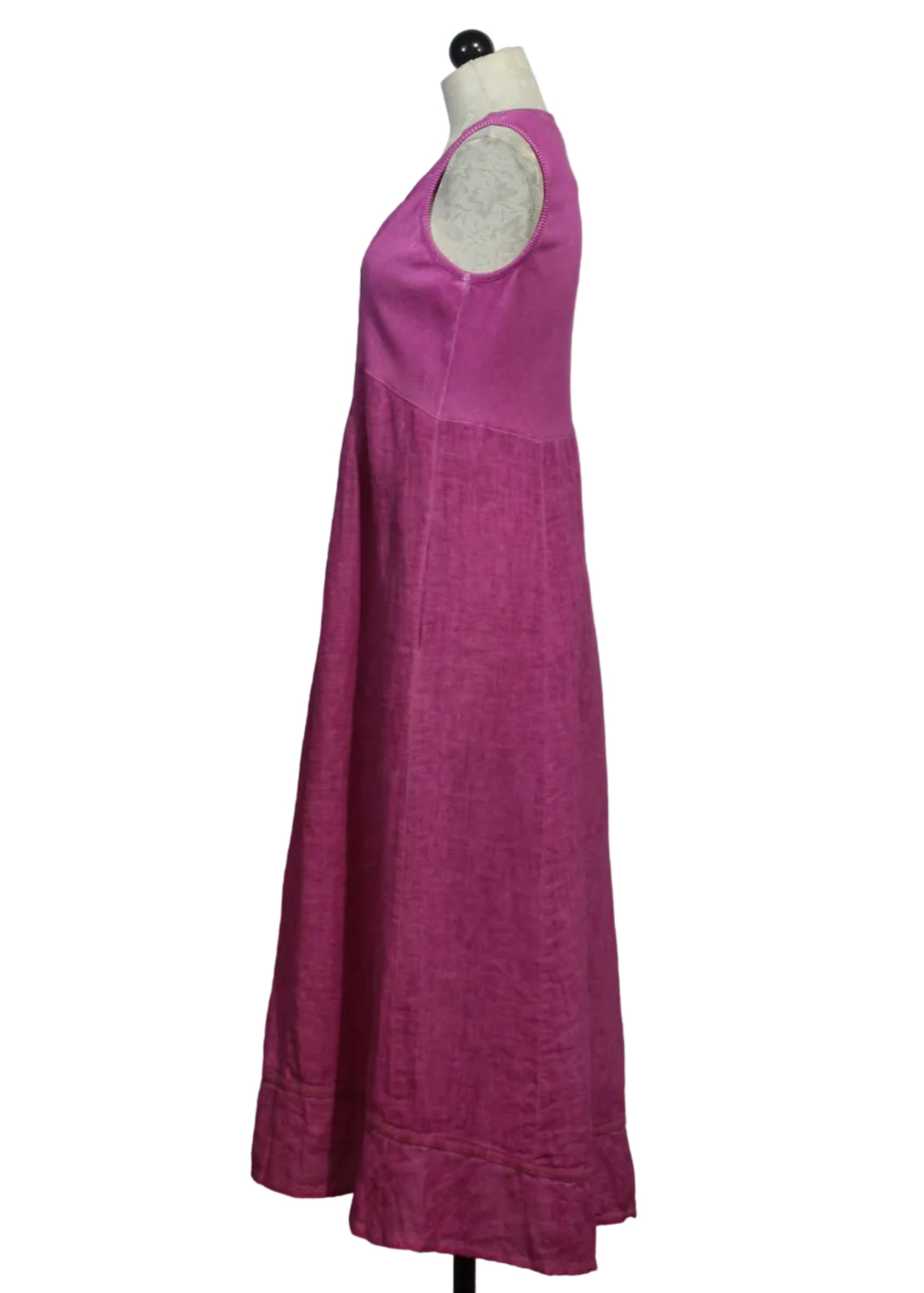 side view of Pink Sleeveless Cotton Dress by Compli K 