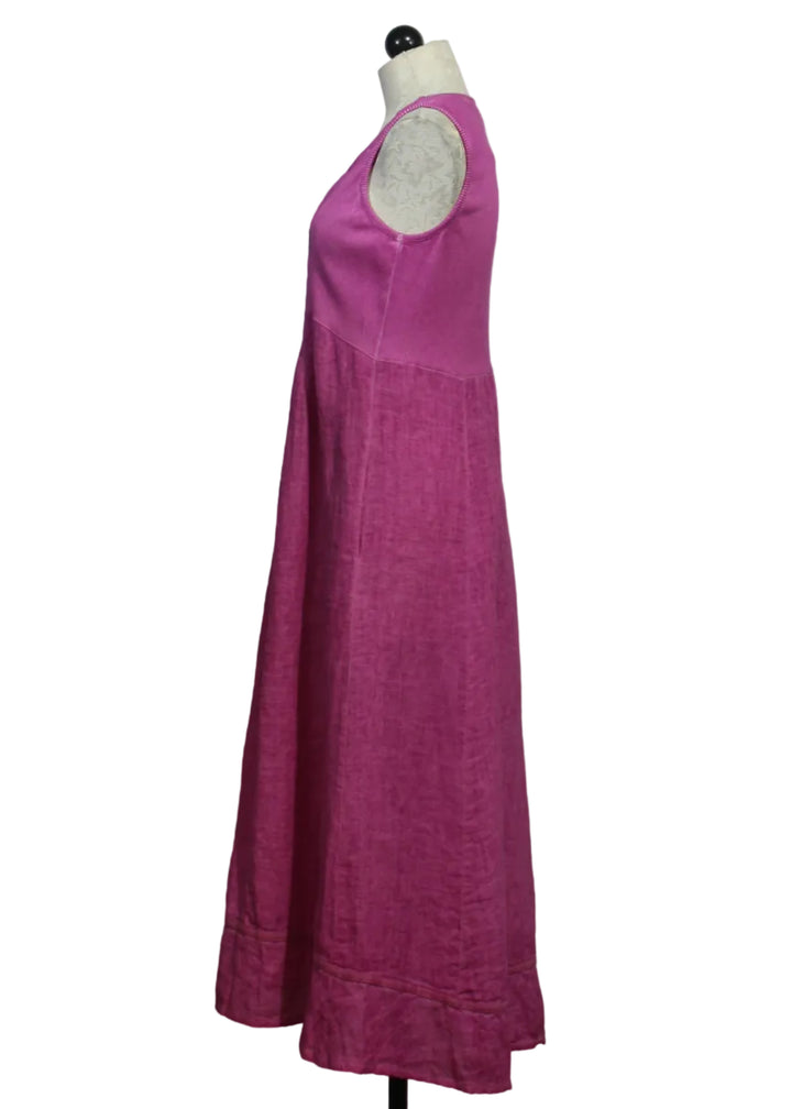 side view of Pink Sleeveless Cotton Dress by Compli K 