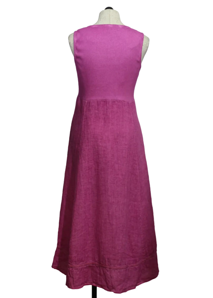 back view of Pink Sleeveless Cotton Dress by Compli K 