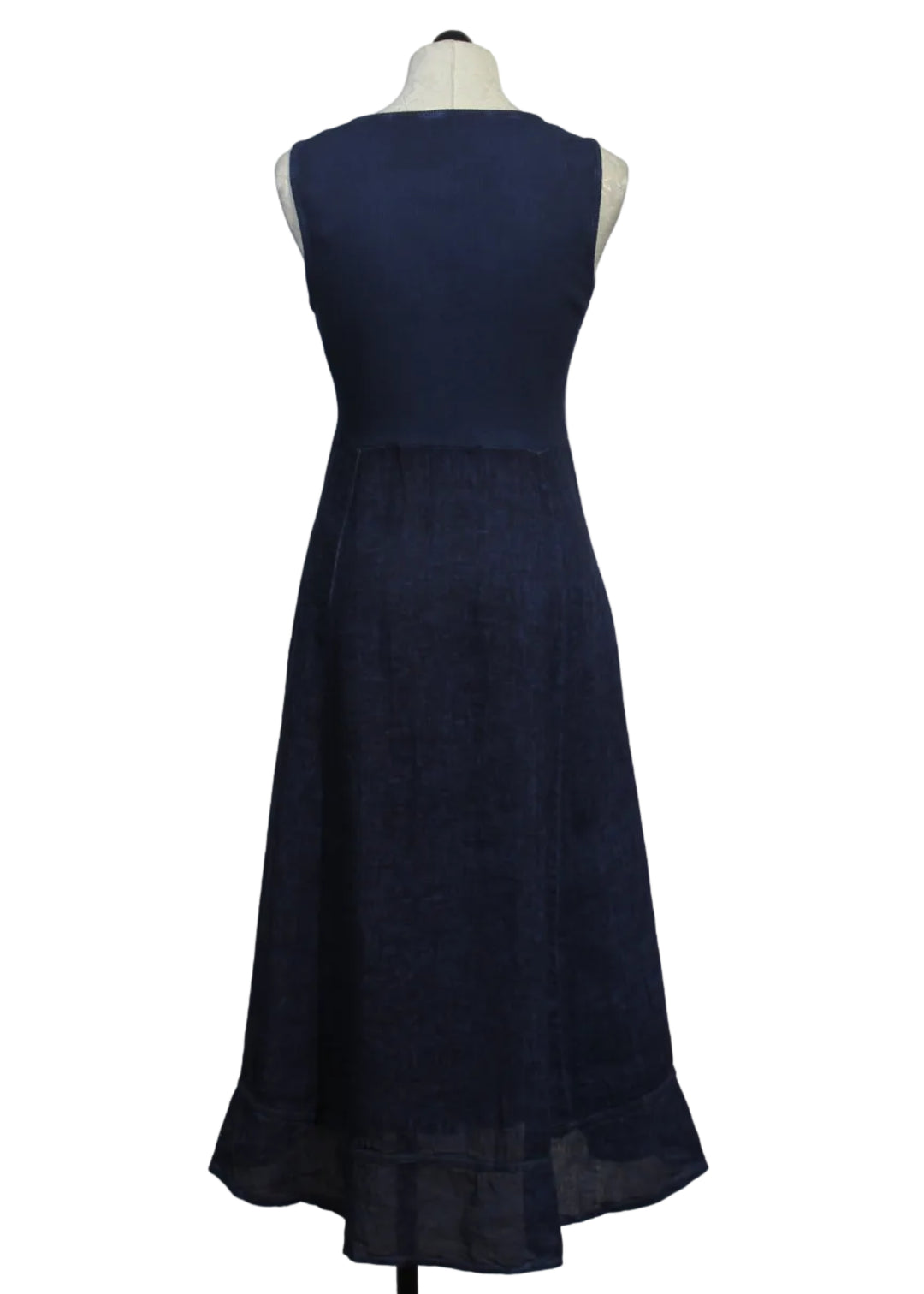 back view of Navy Sleeveless Cotton Dress by Compli K 