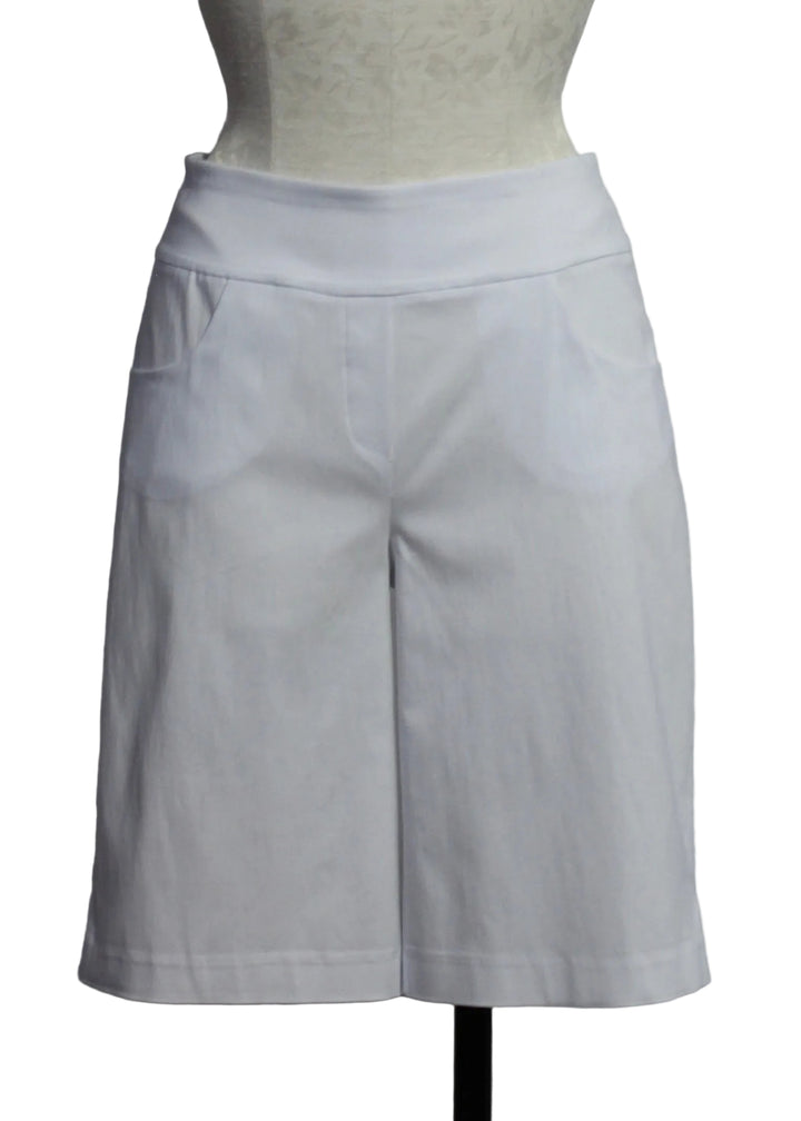White Longer Easy Pull-On Woven City Shorts by Compli K 