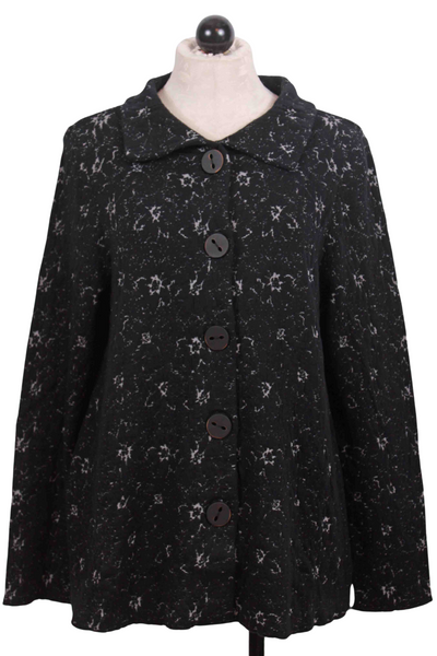 black Jacquard Knit Retro Jacket by Habitat