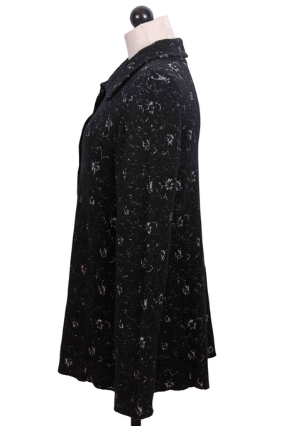 side view of black Jacquard Knit Retro Jacket by Habitat