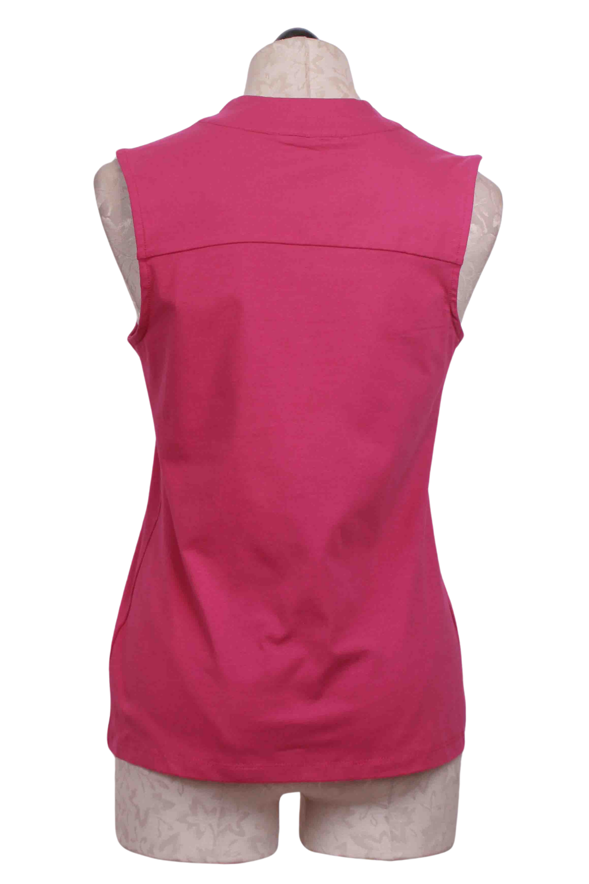 back view of Berry colored Sleeveless V Neck Top by Claire Desjardins