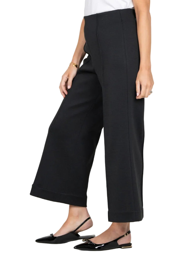 side view of Black Cropped Piper Pant by Emily McCarthy