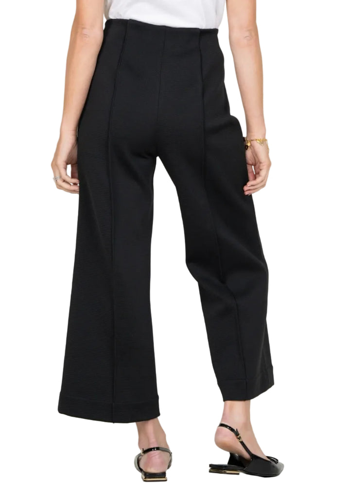 back view of Black Cropped Piper Pant by Emily McCarthy