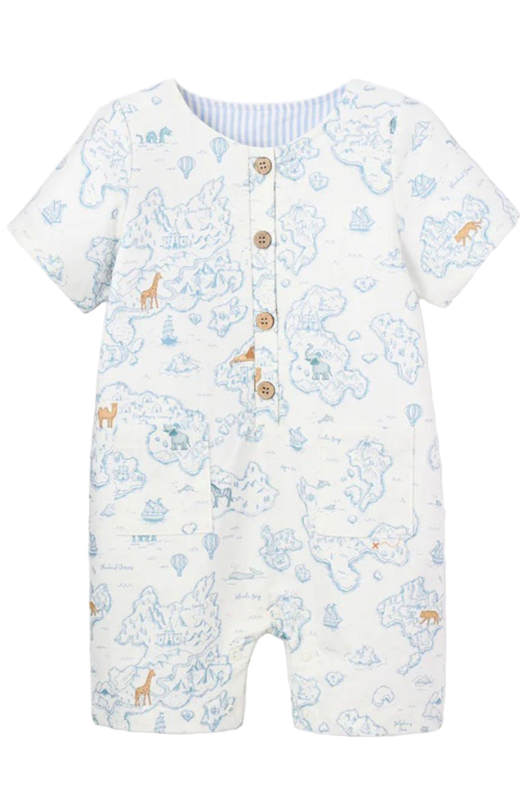 Blue Map Print Shortall by Elegant Baby