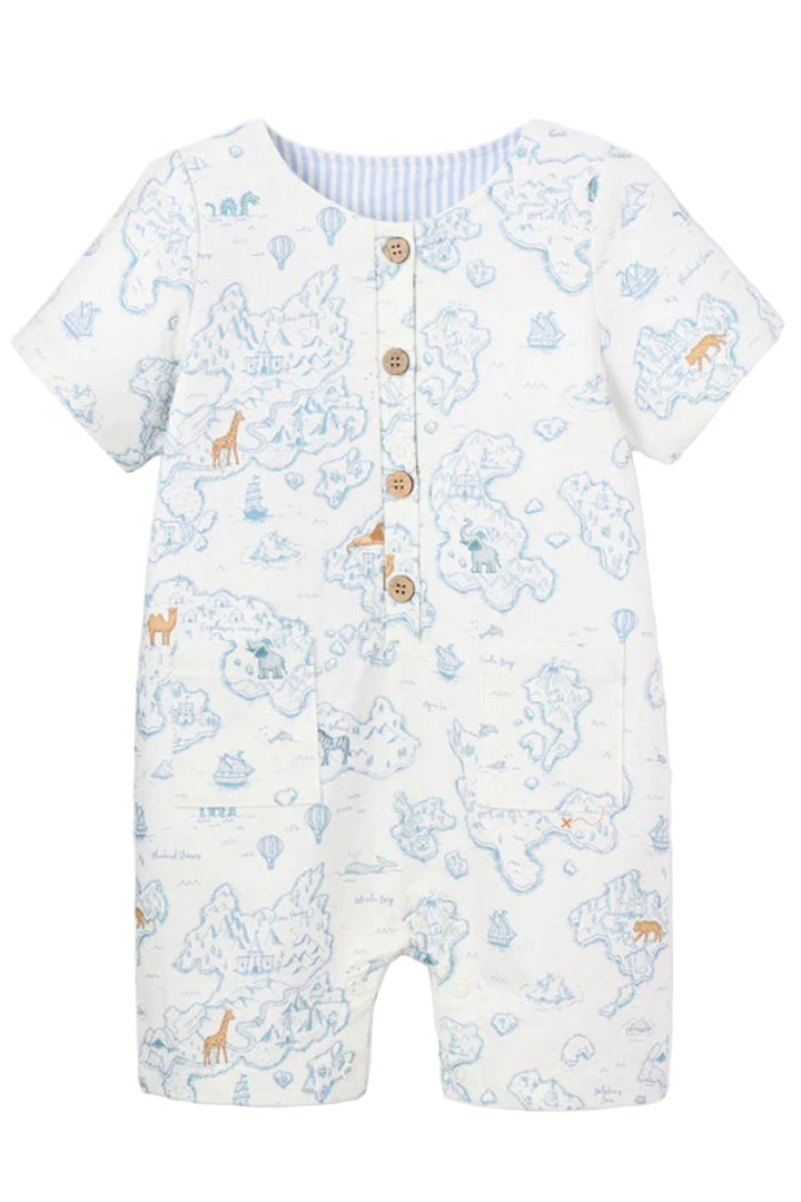 Blue Map Print Shortall by Elegant Baby