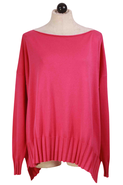 Lipstick colored Ribbed Boatneck Top by Planet