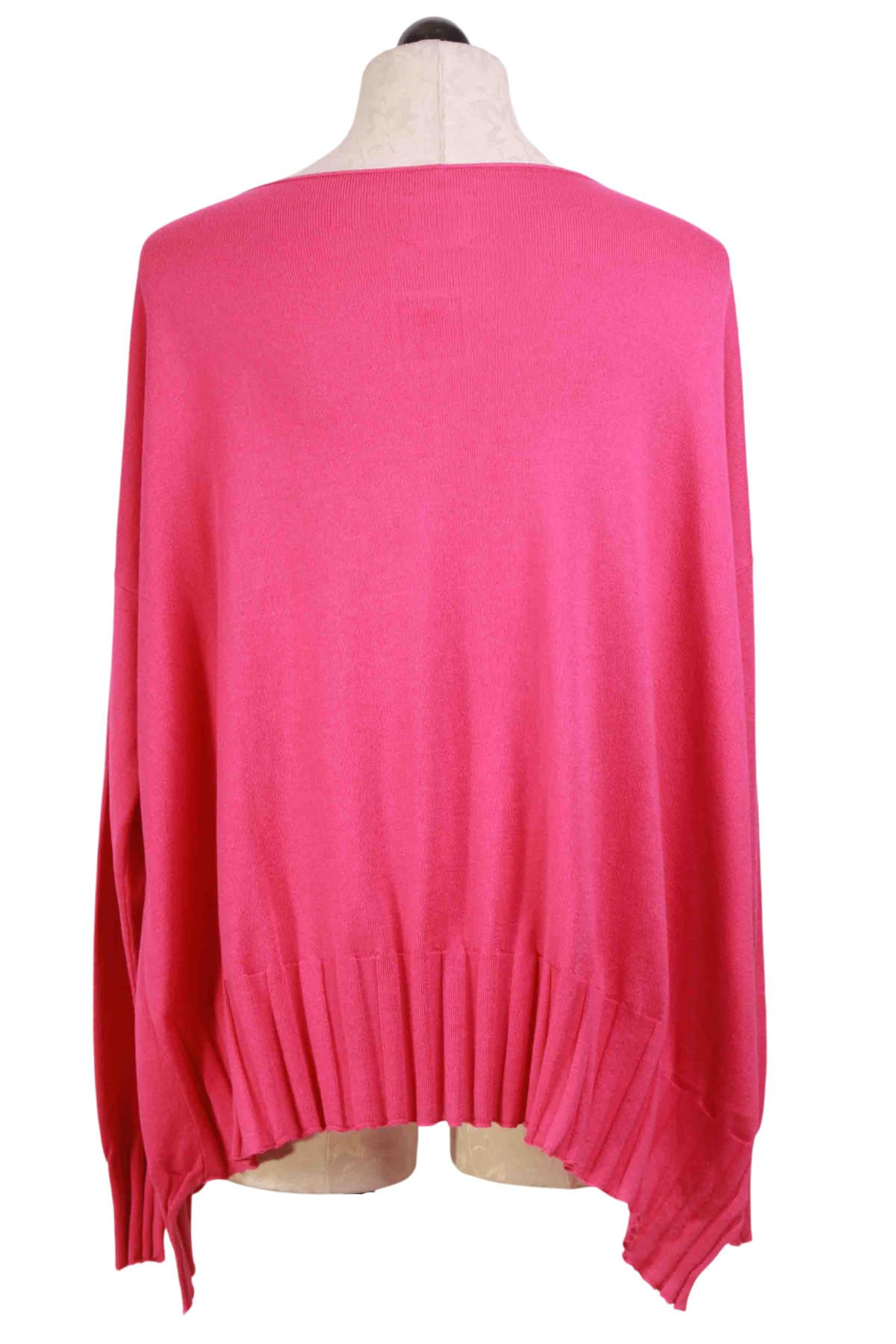 back view Lipstick colored Ribbed Boatneck Top by Planet