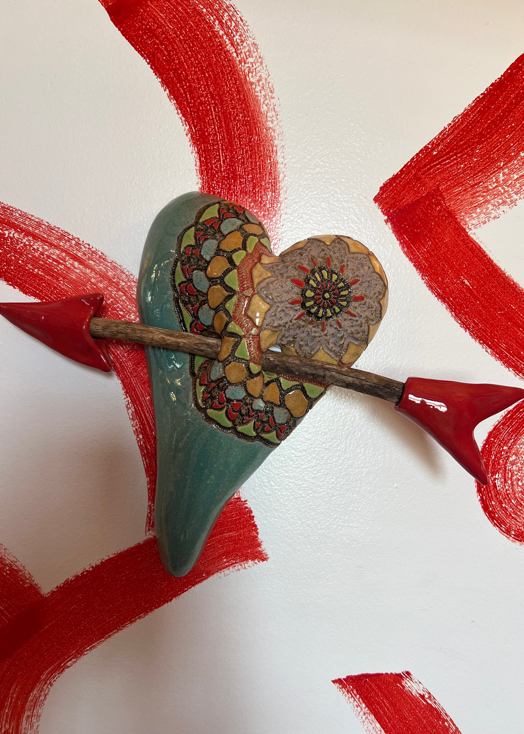 The Adventures of Ali by Laurie Pollpeter Eskenazi Ceramic Heart Wall Sculpture