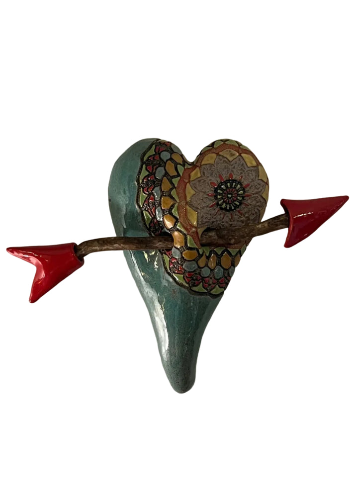 The Adventures of Ali by Laurie Pollpeter Eskenazi Ceramic Heart Wall Sculpture