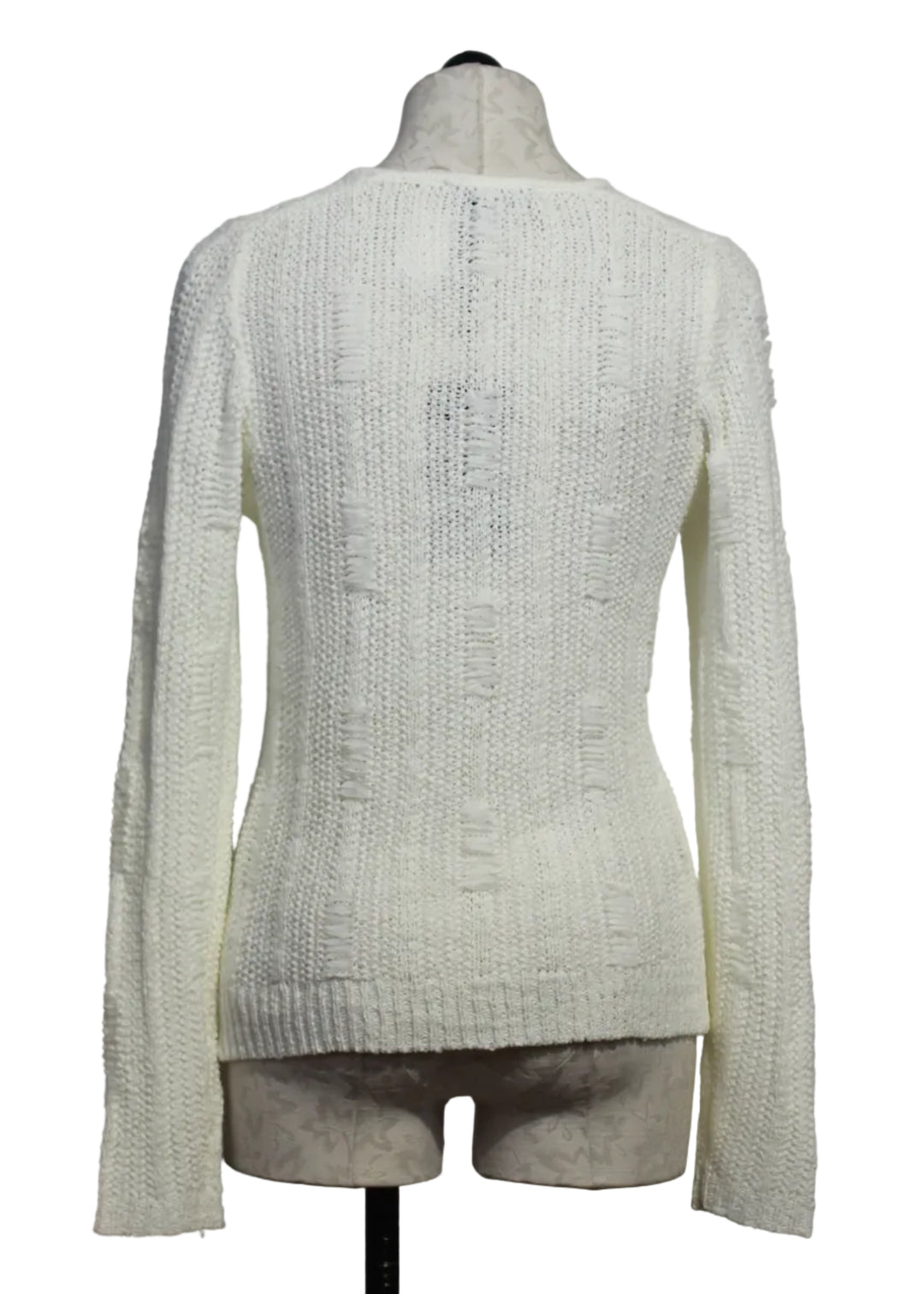 back view of Off-White Three-Button V-Neck Sweater by Alison Sheri 