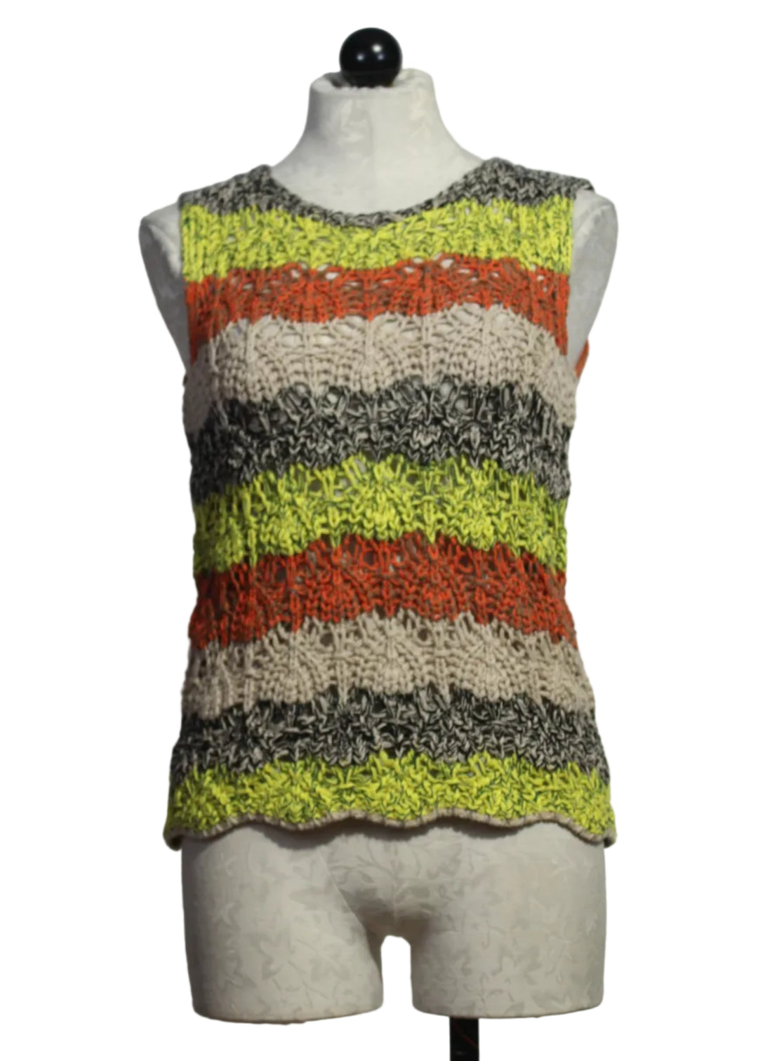 Multicolored Striped Sleeveless Sweater by Alison Sheri