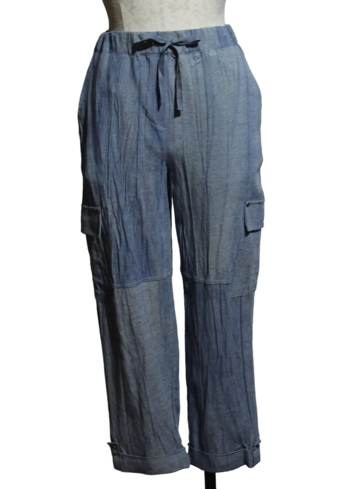 Indigo Ankle Cuff Bottom Denim Wash Pant by Alison Sheri 
