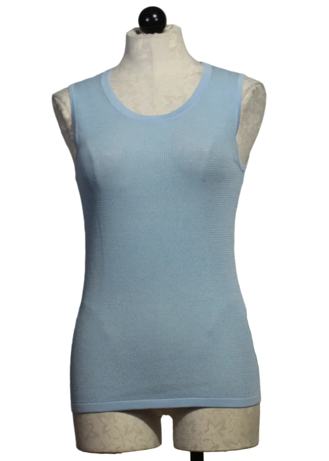 Blue Sleeveless Knit Top by Alison Sheri