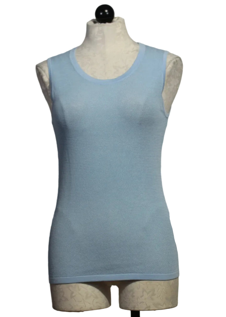 Blue Sleeveless Knit Top by Alison Sheri