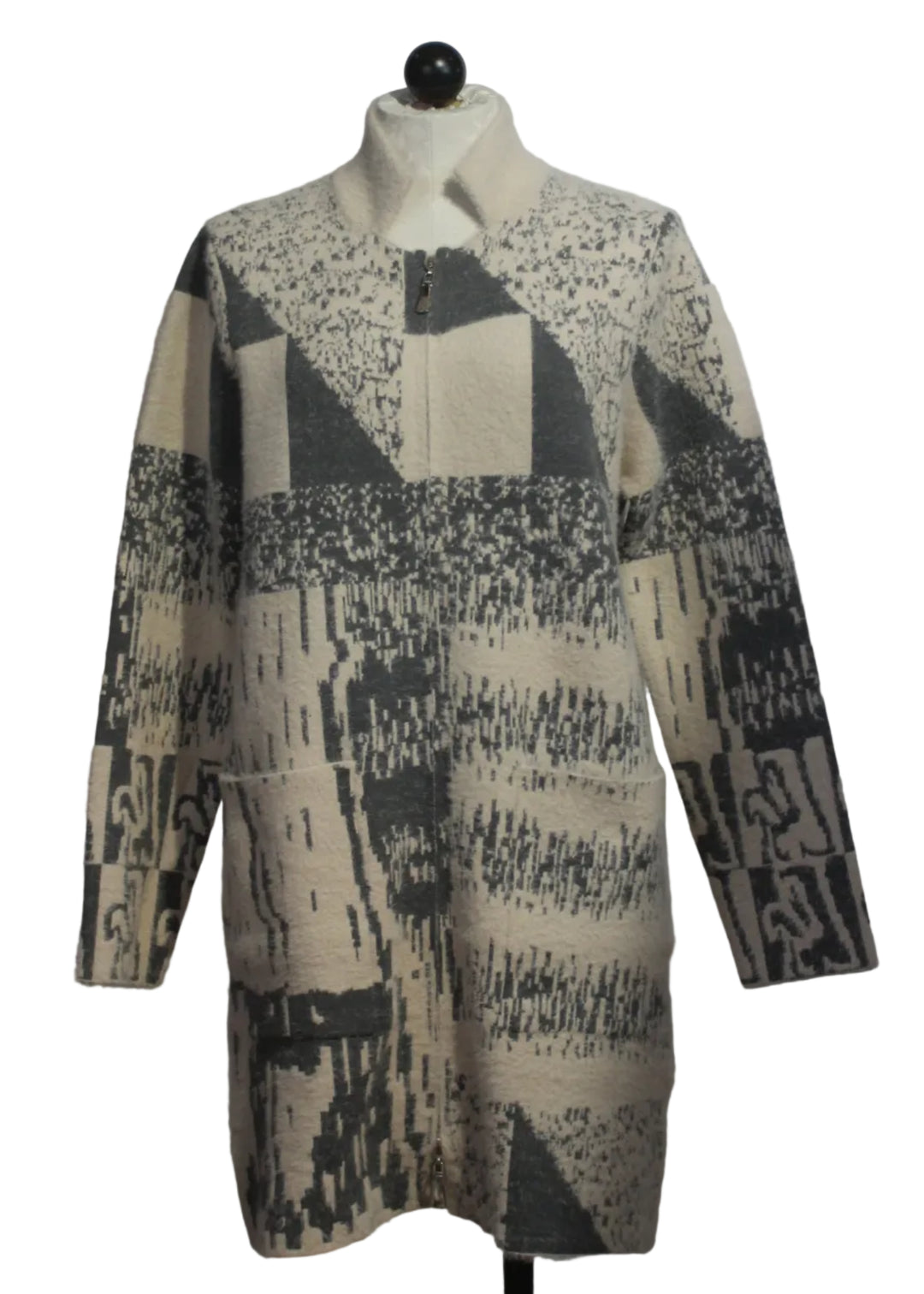  Zip Front Sweater Coat by Alison Sheri 